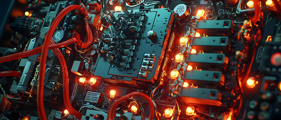 Poster - Abstract Glowing Circuitry Design