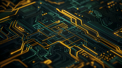 Poster - Abstract Glowing Circuit Board Design