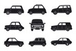 © Mufarokah - Car silhouettes, various models, side and front views, white background, design