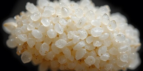 Poster - Close-up Rice Kernel Image, Detailed Food Photography. Single Grain Texture. Macro Shot. Healthy Food Grain, Asian Cuisine Ingredient. Simple Food. Essential Staple. White Rice.