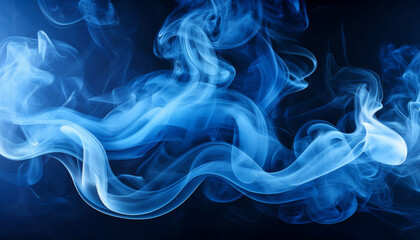 Wall Mural - mystical blue smoke swirling clouds of mesmerizing blue smoke against a dark backdrop evoking a sense of mystery fantasy and ethereal beauty