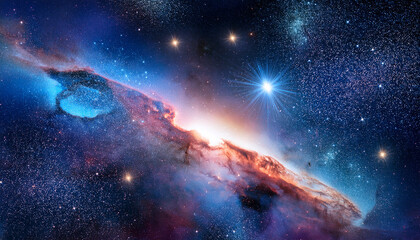 deep and far away universe filled with stars nebula and galaxy