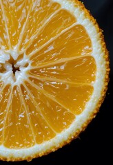 Aufkleber - Orange Segment Close Up, A Citrus Fruit Detail, Showing Juice Vesicles Clearly. Freshness And Natural Goodness. Healthy Eating Concept. Vibrant Color.