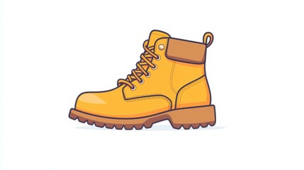 Wall Mural - a fun cartoon icon of boots on a plain white backdrop represents footwear, adding a playful touch to