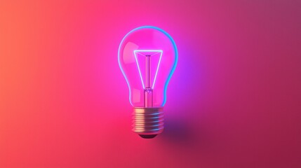 Poster - Futuristic illuminated lightbulb symbolizing innovative business ideas