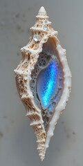 Poster - Seashell Shard Close-up, Natural Pearl Interior. Ocean Treasure. Delicate Beauty, Iridescent Surface Texture. Mother Of Pearl Detail. Marine Life Still. Sea Shell Art.