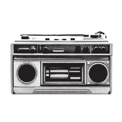 Poster - vintage ghetto blaster stereo halftone grunge vector design element