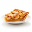 © khonkangrua - Delicious Slice of Homemade Apple Pie on White Plate Isolated on White