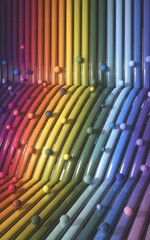 Aufkleber - Vibrant Spectrum: A Colorful 3D Rendered Abstract Arrangement with Spheres