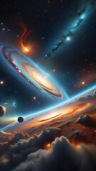 billions of stars scattered across a vint galaxy