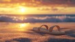 © badrunt - Single sandal on sandy beach at sunset.