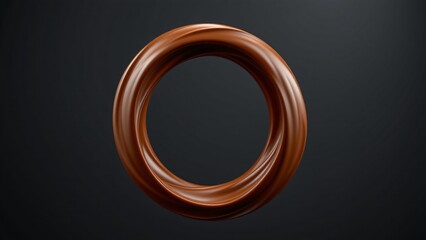 Poster - Dynamic swirling brown circle studio setting 3d render abstract environment close-up view conceptual art for visual appeal