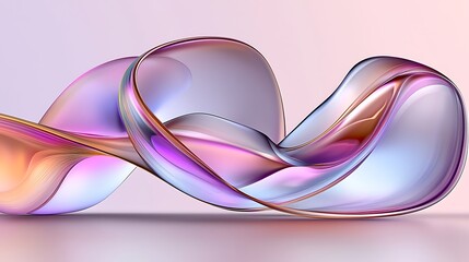 Aufkleber - Colorful Fluid Abstract Waves in Soft Pastel Shades on Background
