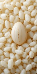 Aufkleber - Rice Grain Detail, A Close-up Of Food, Simple Agriculture. The Texture Is Smooth. It's Magnified For Better Viewing. Cereal Grain.