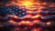 © PnrkStudio - American Flag with Fiery Sky