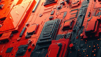 Poster - abstract of digital shape or line and technological cyber style particle design connect in surreal e