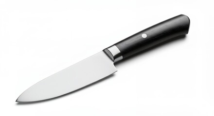Isolated chefs knife on white background culinary kitchen utensil and cutlery