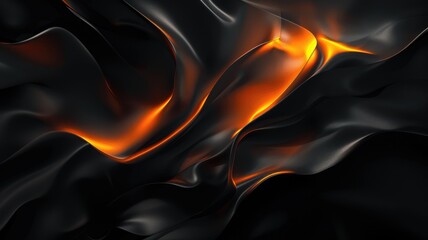 Poster - Explore this dark and mysterious fluid wallpaper, featuring smooth textures and subtle illumination that create a captivating visual experience. Perfect for various digital uses.