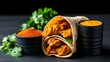 © Gefo - Tandoori chicken wrap served with vibrant spices and creamy sauce, perfect for food lovers seeking a delicious meal
