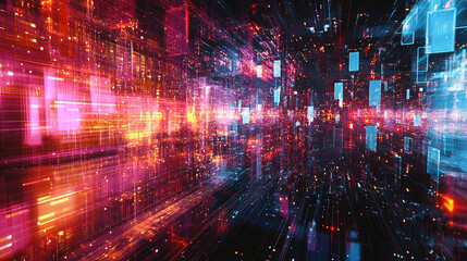 abstract digital connections visualizing data exchange and blockchain technology, showcasing decentr