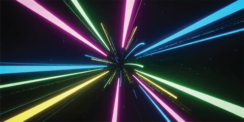 Aufkleber - Neon Light Explosion eps background