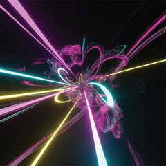 Aufkleber - Neon Light Explosion eps background