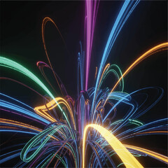 Aufkleber - Neon Light Explosion eps background