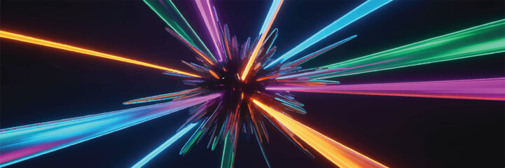 Aufkleber - Neon Light Explosion eps background