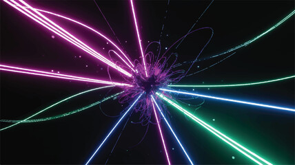 Aufkleber - Neon Light Explosion eps background