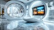 © Rizky - Futuristic lounge with interactive displays