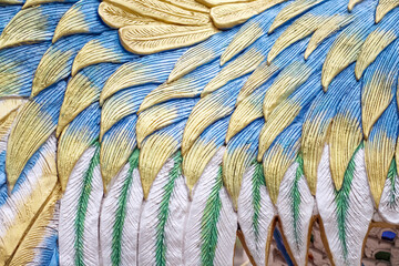 Wall Mural - Rooster furry stucco texture colorful bright background
