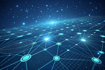 Fototapete - Abstract Network Background Futuristic Digital Connectivity