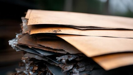 Leinwandbilder - Close-up of weathered metal sheets revealing textures of rust and age creating abstract patterns in various shades of brown with selective focus