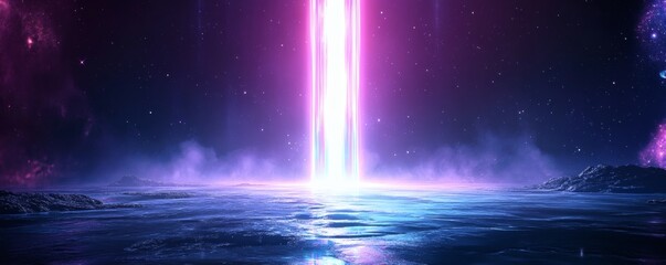 Wall Mural - cosmic portal glowing with vibrant light