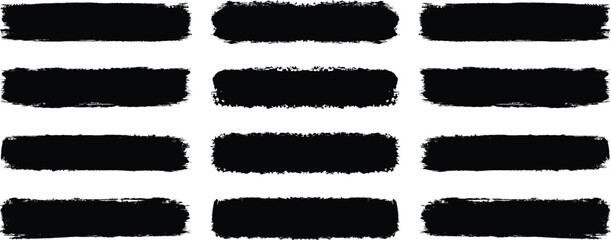 Poster - Brush strokes vector. Paint, ink brush, brush strokes, brushes, lines, frames, buttons, grungy rough grunge thick paint line texture. Brush line set.