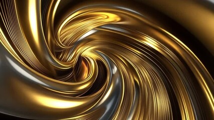 Poster - Mesmerizing Swirl of Golden Metallic Textures Dynamic and Elegant Design Evoking Luxury, Sophistication, and Shiny Smoothness in Every Captivating Detail.