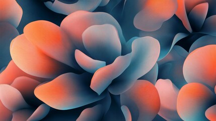 Aufkleber - Abstract Floral Layers with Gradient Colors and Intricate Line Detail