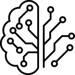 Fototapete - brain icon with circuit board symbolizing artificial intelligence and technology. brain and artifici