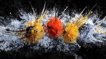 Poster - Abstract explosion of vibrant colors against a dark backdrop.