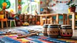 © Miftachul - Colorful preschool classroom with wooden drums