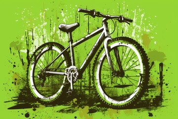 Aufkleber - Close up of an isolated bicycle against a simple background for a minimalist aesthetic