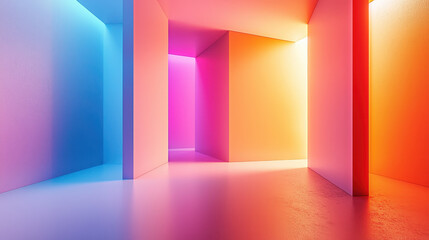 Poster - vibrant 3d background showcases realistic angles and colorful gradients, a visually striking design 