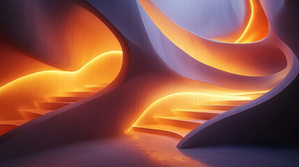 Poster - modern 4k abstract background showing realistic three-dimensional shapes with side angle view creati