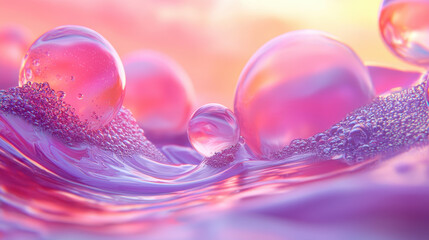 Poster - modern 4k 3d background showcasing a realistic surreal landscape with smooth waves and reflective sp