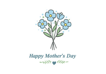  Delicate Light Blue Floral Bouquet for Mothers Day