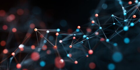 Aufkleber - Abstract Digital Network with Interconnected User Profiles and Colorful Nodes Representing Social Media and Online Communication Systems