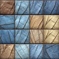 Poster - Vibrant collage of natural textures on an abstract background featuring a seamless pattern