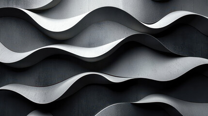 Poster - abstract 4k dynamic background featu a realistic 3d side angle view of rhythmic wave patterns creati