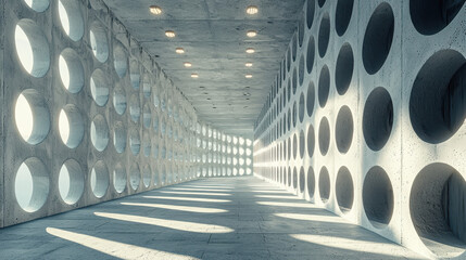Poster - side angle 4k realistic architectural rende displays artistic depth in a 3d background with circular