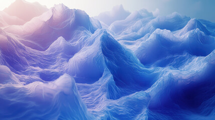 Wall Mural - stunning 4k 3d abstract visual background presents realistic side angled view of soft blue and purpl